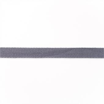 Köperband gewaschen - 15 mm Uni - Grau 